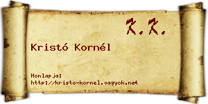 Kristó Kornél névjegykártya