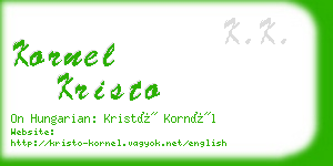 kornel kristo business card